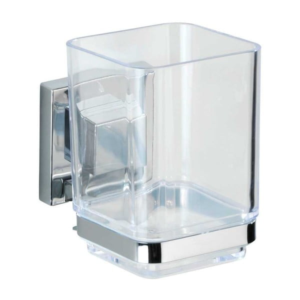 Set di accessori da bagno autoportanti color argento in plastica lucido Quadro - Wenko-image-3