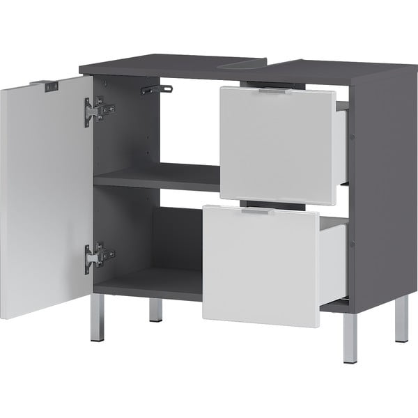 Mobile bianco-grigio sotto il lavabo 60x56 cm Mauresa - Germania-image-3