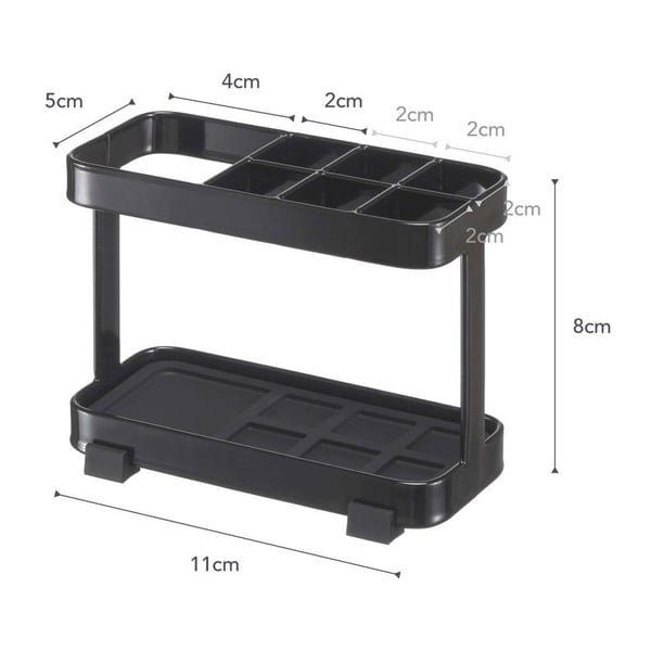 Porta spazzolino e dentifricio nero Tower - YAMAZAKI-image-2
