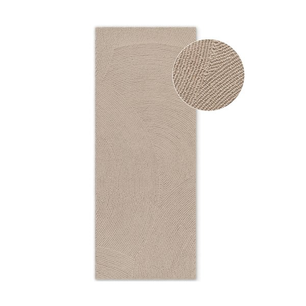 Passatoia beige in lana tessuta a mano 80x200 cm Eleni Light Beige – Hanse Home