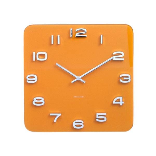 Oranžové hodiny Karlsson Vintage, 35 x 35 cm