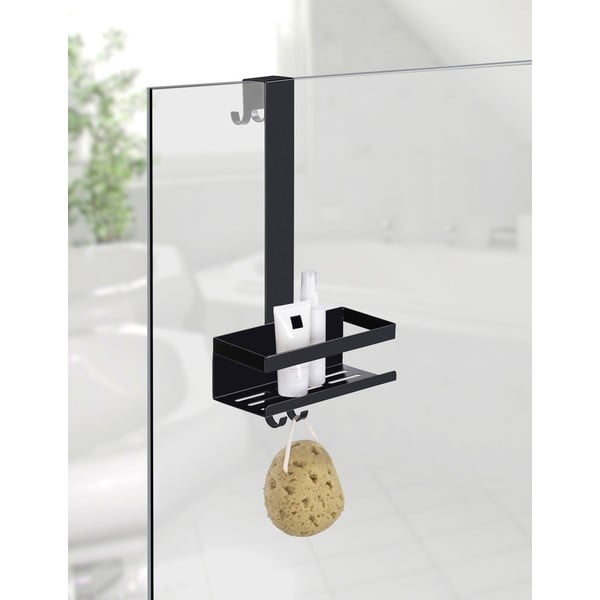 Mensola da bagno da appendere nera in acciaio inox Bribano – Wenko-image-1