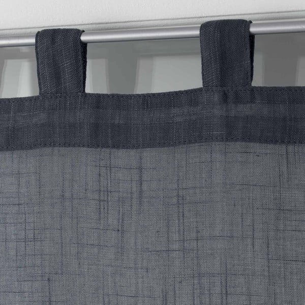 Tende antracite in set da 2 60x160 cm Zazy - douceur d'intérieur-image-1