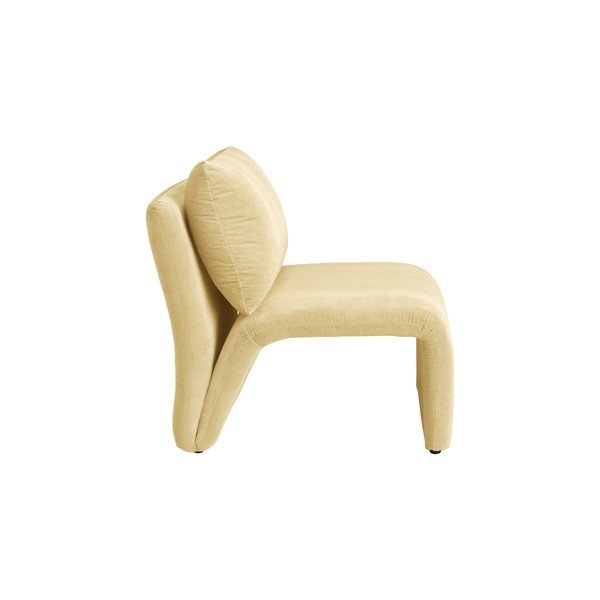 Poltrona giallo chiaro con rivestimento in velluto Bartina – Ellos Home-image-3