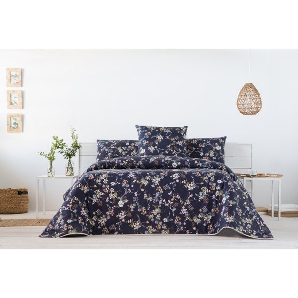 Copriletto blu per letto matrimoniale Myrna, 270 x 250 cm - Ethere-image-2
