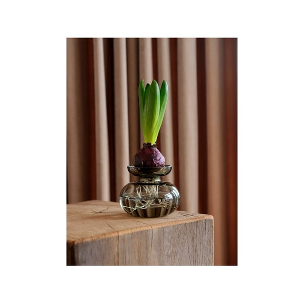 Vaso in vetro grigio chiaro fatto a mano (altezza 9 cm) Inu - Zone-image-4