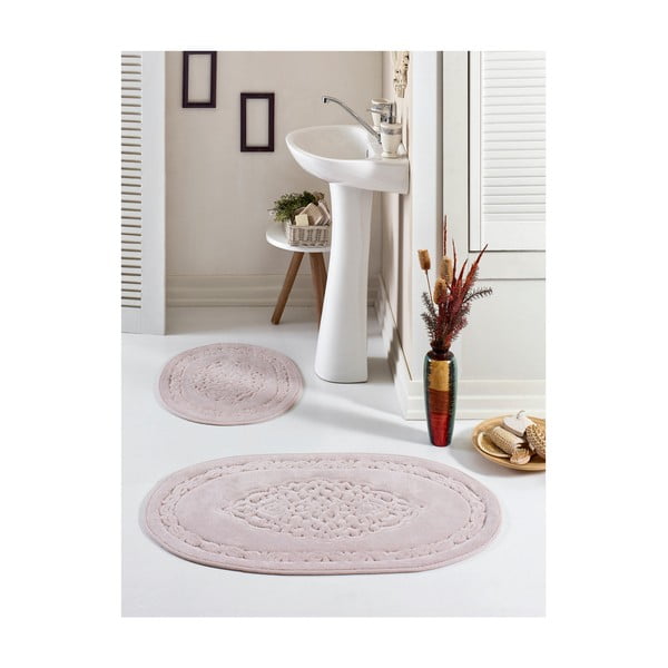 Set di 2 tappetini da bagno ovali viola - Unknown
