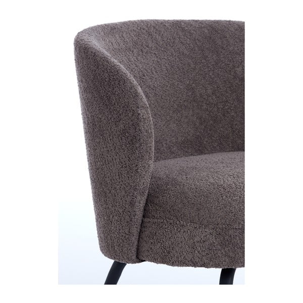 Poltrona marrone scuro in tessuto bouclé Dieyda - Light & Living-image-1