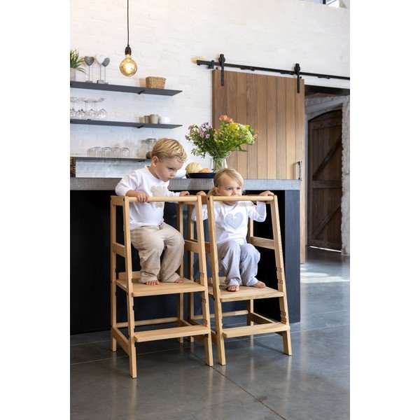 Torre di apprendimento di colore naturale in rovere massiccio Forrest – Vipack-image-2