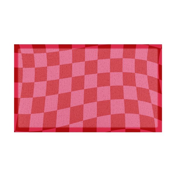 Zerbino in plastica riciclata 40x70 cm Wavy Checkerboard  – Artsy Doormats