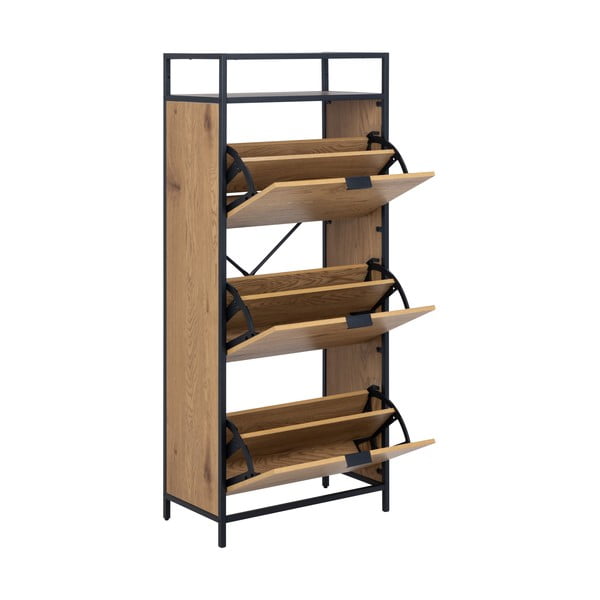 Scarpiera a battente in legno di rovere naturale Seaford - Actona-image-3