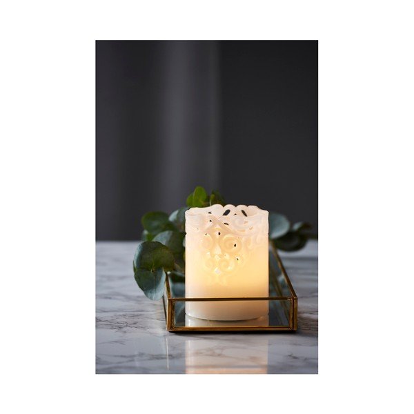 Candela LED in cera bianca, altezza 10 cm Clary - Star Trading-image-2