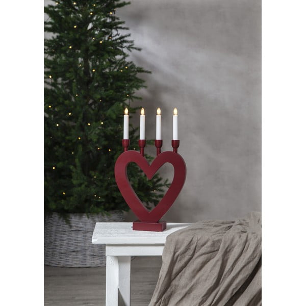 Portacandele natalizio a LED rossi, altezza 45 cm Dala - Star Trading-image-3