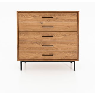 Cassettiera alta in legno di quercia in colore naturale 97x95 cm Abies - The Beds