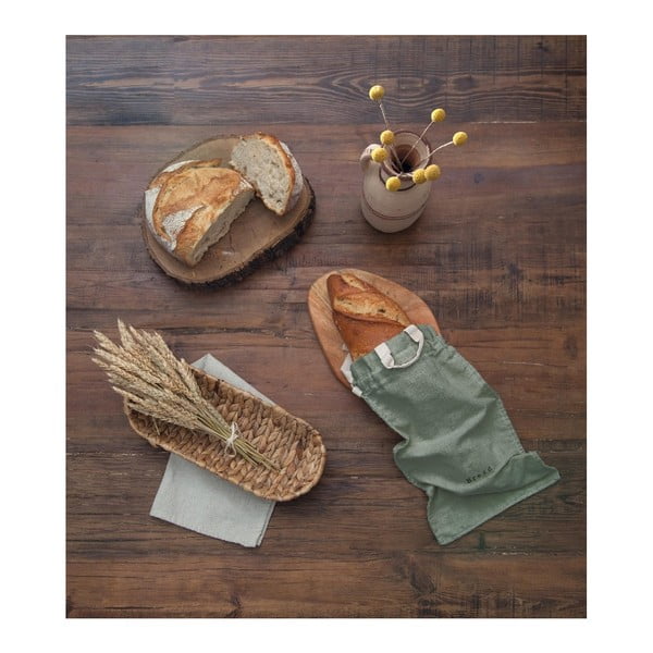 Sacchetto per pane con lino Sacchetto verde muschio, altezza 42 cm - Really Nice Things-image-1