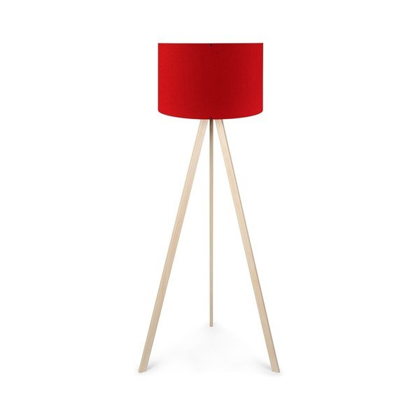 Lampada a stelo con paralume rosso Brussel - Insignio