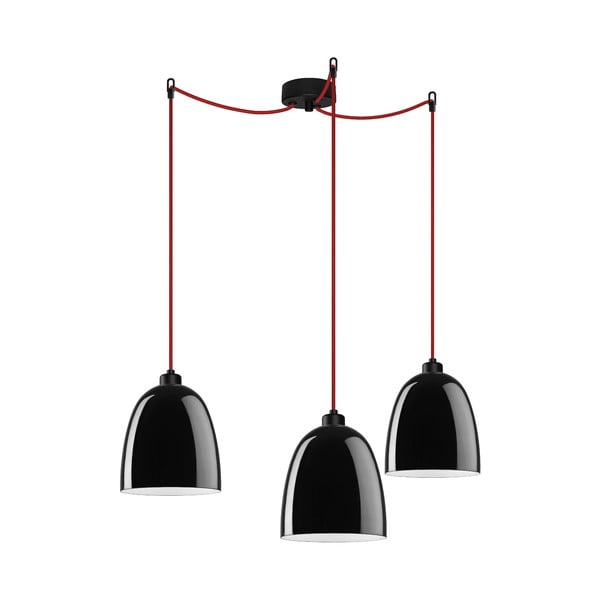 Trojité světlo AWA Elementary black glossy/red/black