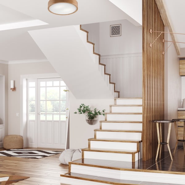 Lampada da soffitto marrone con paralume in vetro ø 37 cm Eveline - LAMKUR-image-1