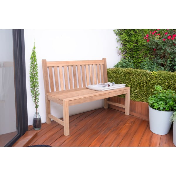 Panca da giardino di colore naturale in legno massiccio Solo – Garden Pleasure-image-1