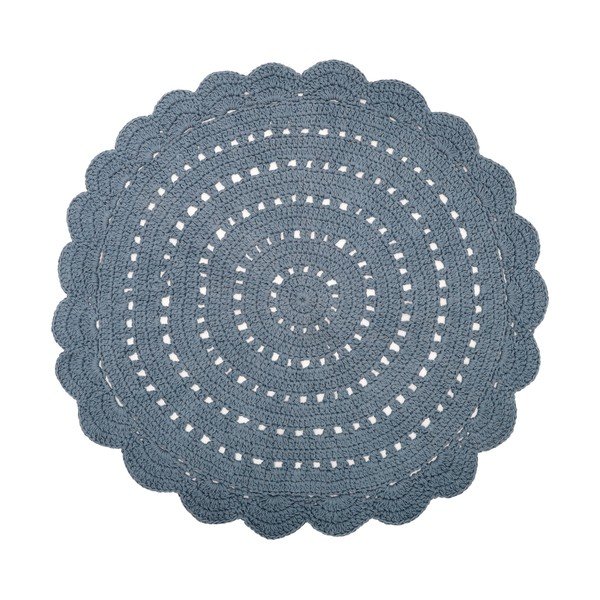 Tappeto grigio in cotone lavorato a mano, ø 120 cm Alma - Nattiot