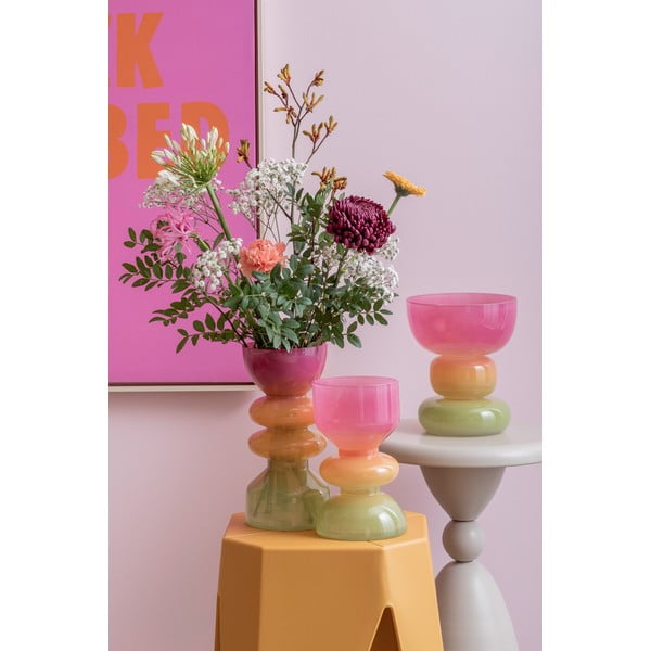 Vaso arancione/rosa in vetro (altezza totale 20,5 cm) Funky Vibes – PT LIVING-image-1