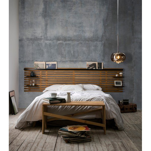 Testiera in pino nero/naturale 240x62 cm Nidra - Marckeric-image-1