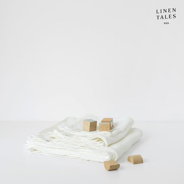 Asciugamano per bambini in lino bianco 45x90 cm White - Linen Tales