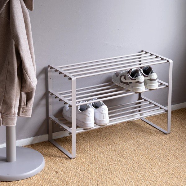 Scarpiera grigio tortora in metallo 70x48,5x29 cm Rex – Spinder Design-image-2