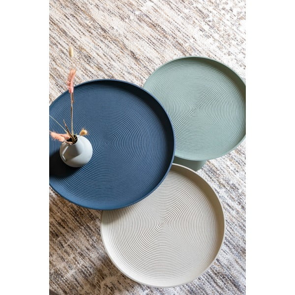 Tavolino in alluminio beige , ø 39,5 cm Ringar - White Label-image-2