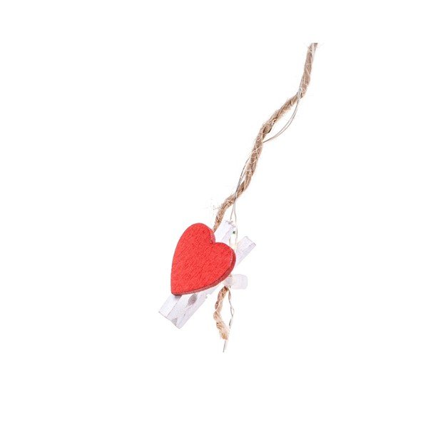 Catena luminosa a LED con clip a forma di cuore, 10 luci, lunghezza 1,4 m - DecoKing-image-3
