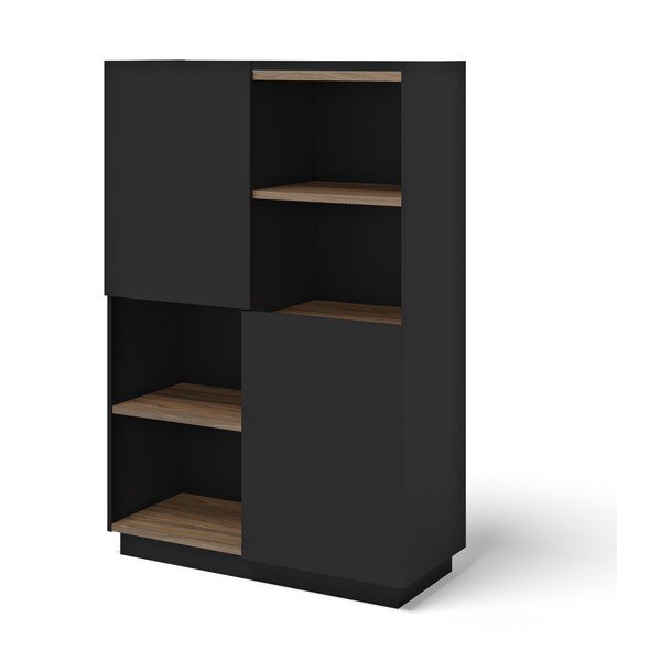 Libreria marrone-nera in noce 180x83 cm Nina - TemaHome-image-2