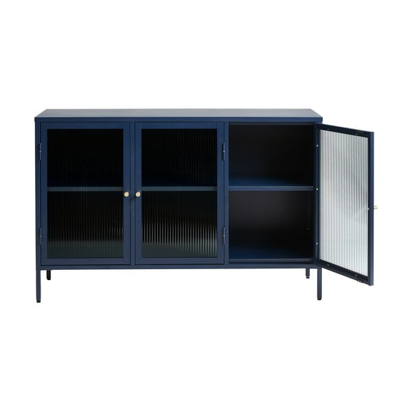 Vetrina in metallo blu Bronco, altezza 85 cm - Unique Furniture-image-4