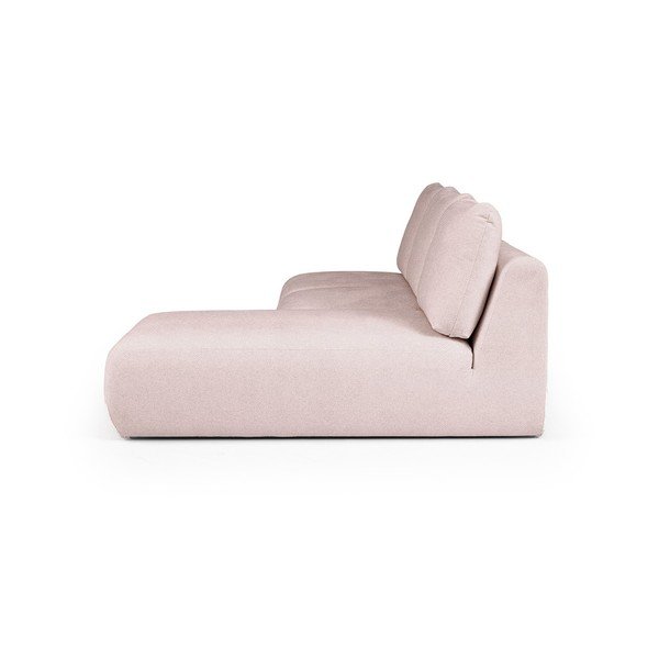 Divano angolare rosa chiaro (con penisola a destra e chaise lounge) rivestito in bouclé Mirel – Rodier-image-3