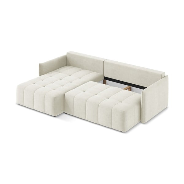 Divano angolare beige allungabile/con contenitore (con penisola a sinistra/con chaise lounge) Moku – Makamii-image-3