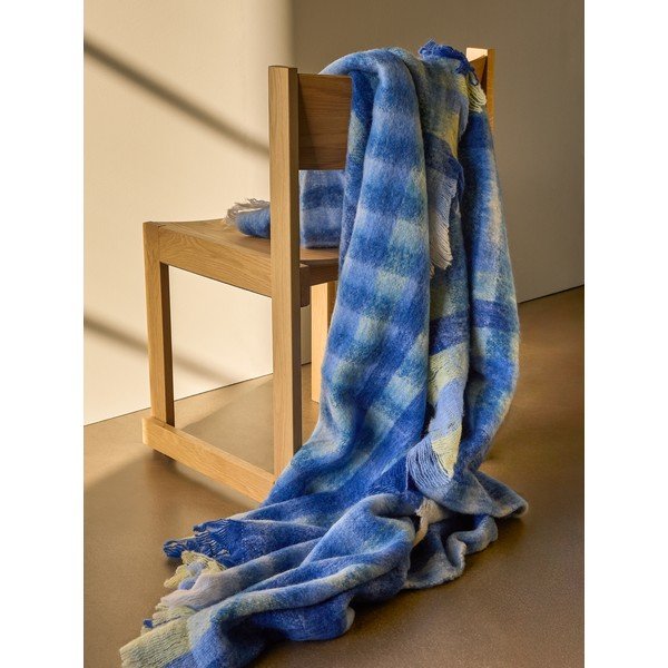 Coperta blu con lana 140x200 cm Loom - Hübsch-image-1