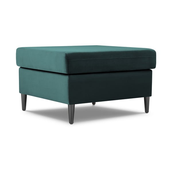Poggiapiedi color petrolio con rivestimento in velluto Kyoto – Cosmopolitan Design-image-1