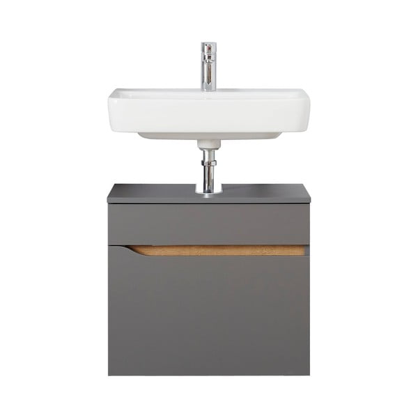 Mobile sospeso grigio sotto il lavabo 60x53 cm Set 357 - Pelipal-image-3