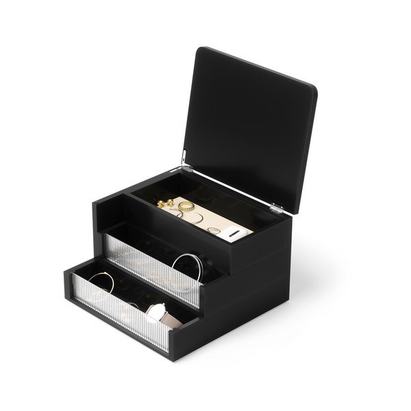 Organizer da bagno nero opaco in legno Malibu – Umbra