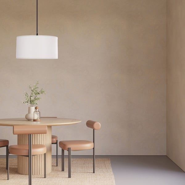 Lampadario bianco con paralume in tessuto ø 40 cm Shanti – Candellux Lighting-image-2