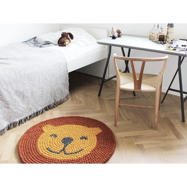 Tappeto in lana per bambini Ball Rugs , ⌀ 90 cm Lion - Wooldot-image-2