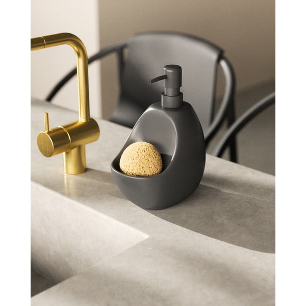 Dispenser per sapone nero in ceramica 590 ml Joey – Umbra-image-1