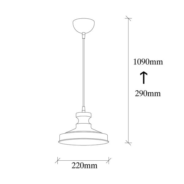 Lampadario dorato con paralume in metallo ø 22 cm Berceste – Opviq lights-image-4