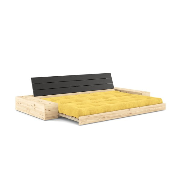 Divano letto in velluto a coste giallo 244 cm Base - Karup Design-image-4