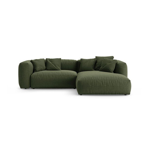 Divano angolare componibile verde allungabile (con penisola a destra/con chaise lounge) – Micadoni 
