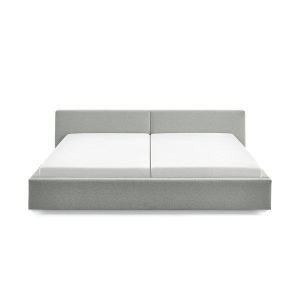 Letto matrimoniale imbottito grigio chiaro con contenitore con rete inclusa 200x240 cm Cube – Meise Möbel-image-4