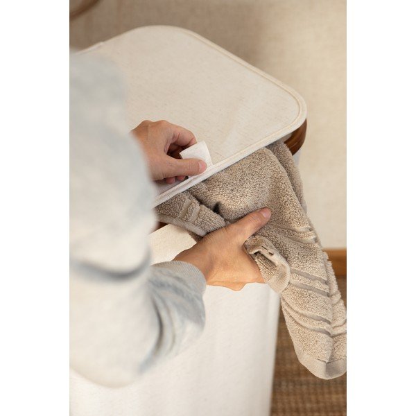 Cesta per il bucato color crema in tessuto Bamboo/Linen – Bigso-image-4