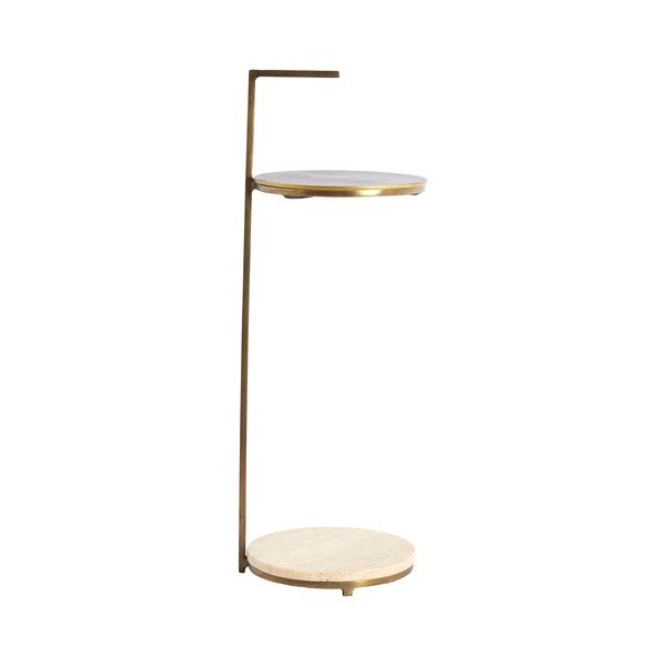Tavolino rotondo con piano in pietra ø 26 cm Leda – Light & Living