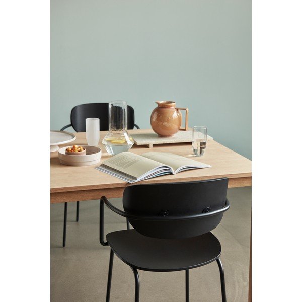 Sedia da pranzo nera in metallo con braccioli/impilabile Arch – Hübsch-image-2