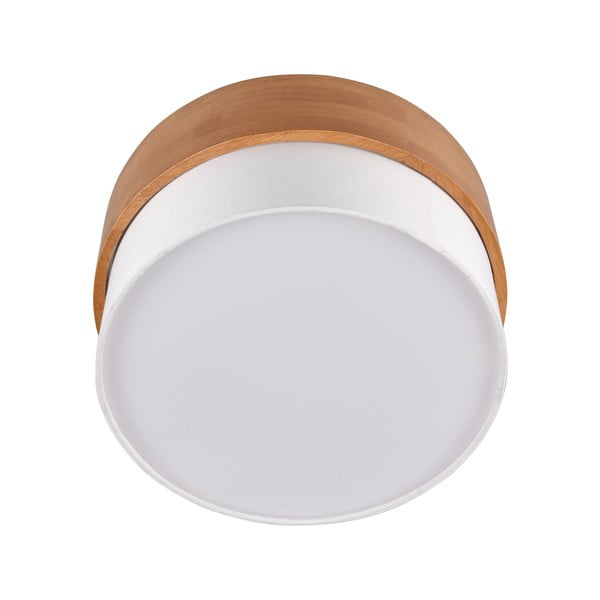 Plafoniera in colore bianco-naturale con paralume in tessuto Seasons - Trio-image-3