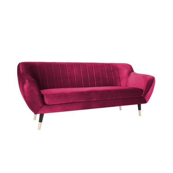 Divano rosa con gambe nere Benito, 188 cm - Mazzini Sofas-image-2